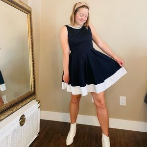 Vintage Navy and White Dress